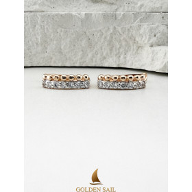 Серьги из красного золота 585* с цирконием